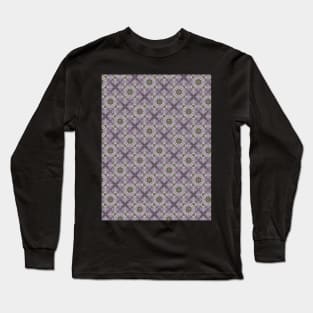 Lavender and Green Cross Hatch Pattern - WelshDesignsTP003 Long Sleeve T-Shirt